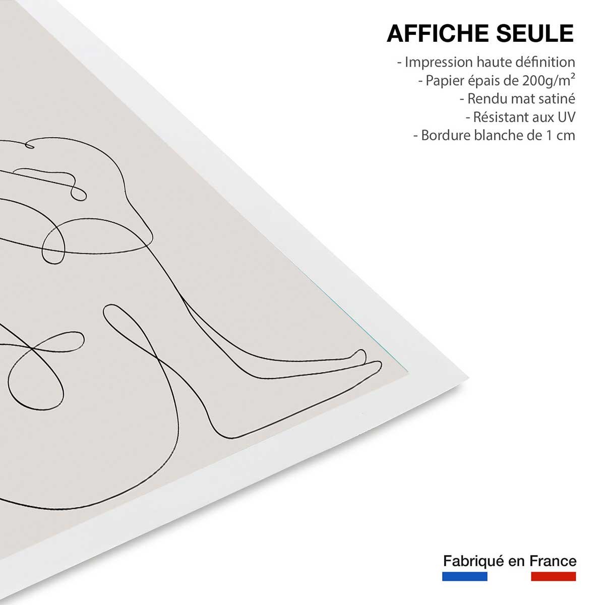 Affiche Pudeur line art affiche seule, HEXOA