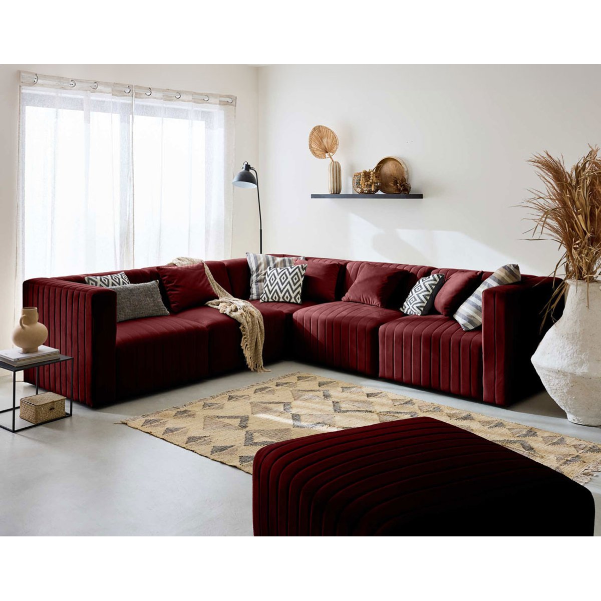 Canapé d'Angle réversible 6 places - NOVA rouge, BEST MOBILIER