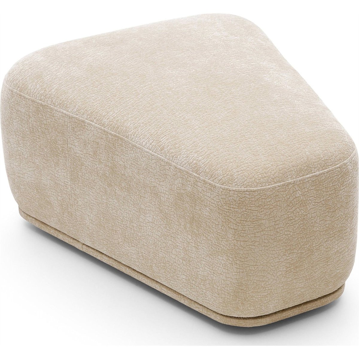 Pouf modulable triangulaire chenille BOMMO crème, RECOLLECTION