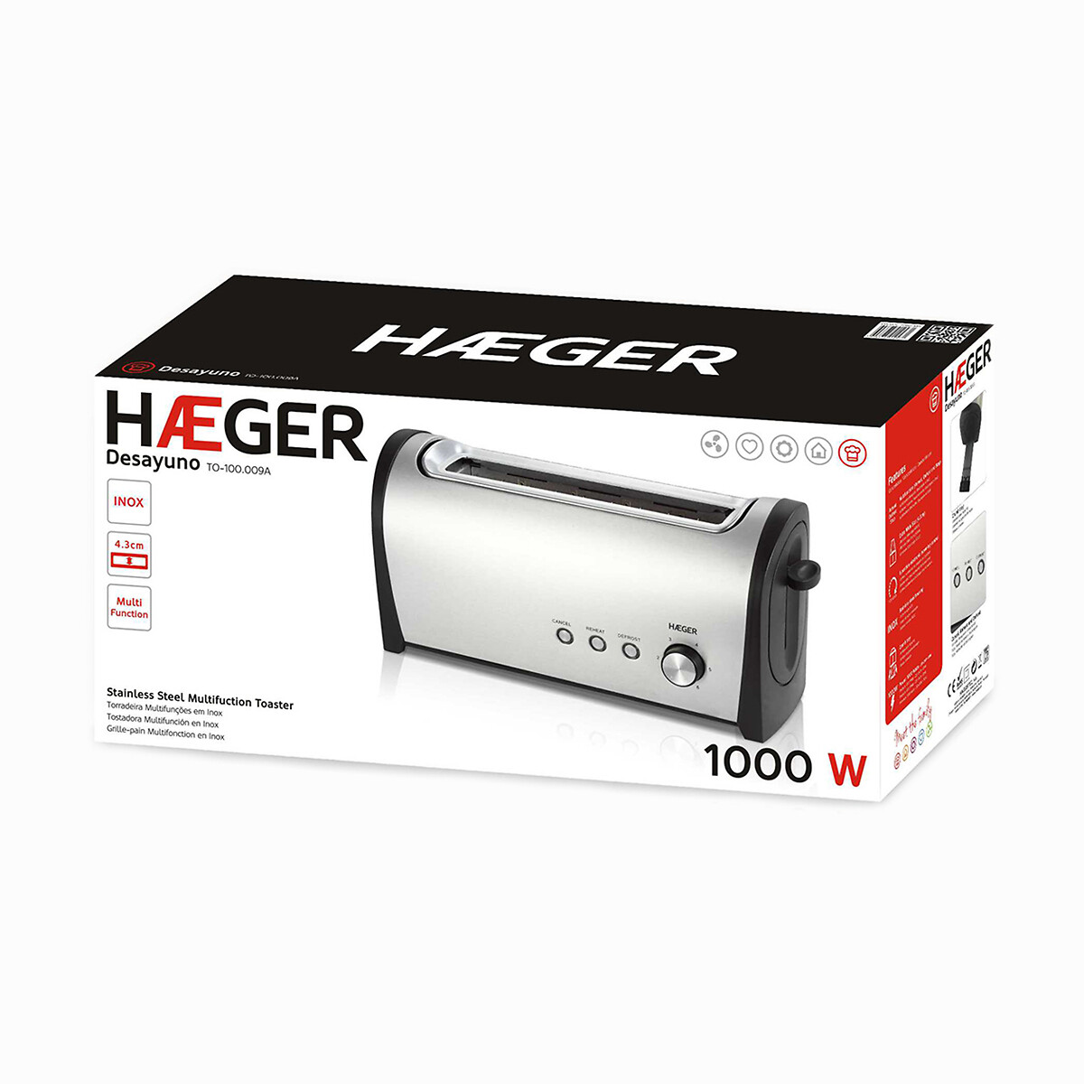 Torradeira Desayuno, HAEGER inox, HAEGER