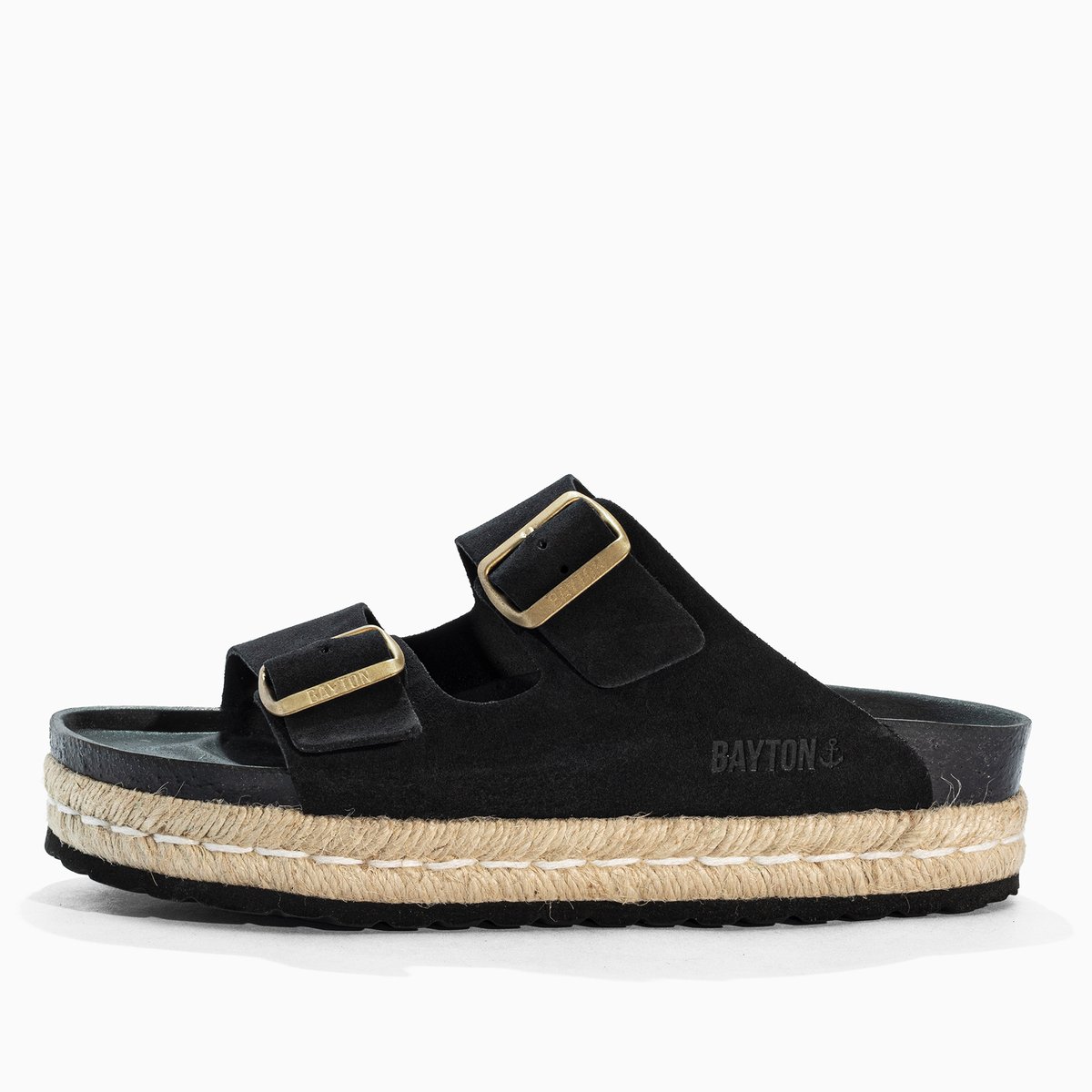 Sandales en cuir suédé ATLAS black, BAYTON