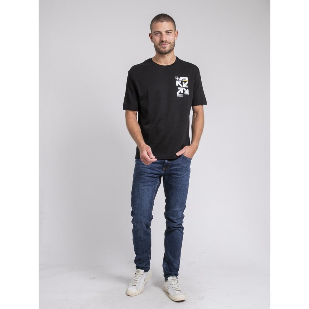 T-shirt Col Rond Oversize Pur Coton Joeden noir, RITCHIE