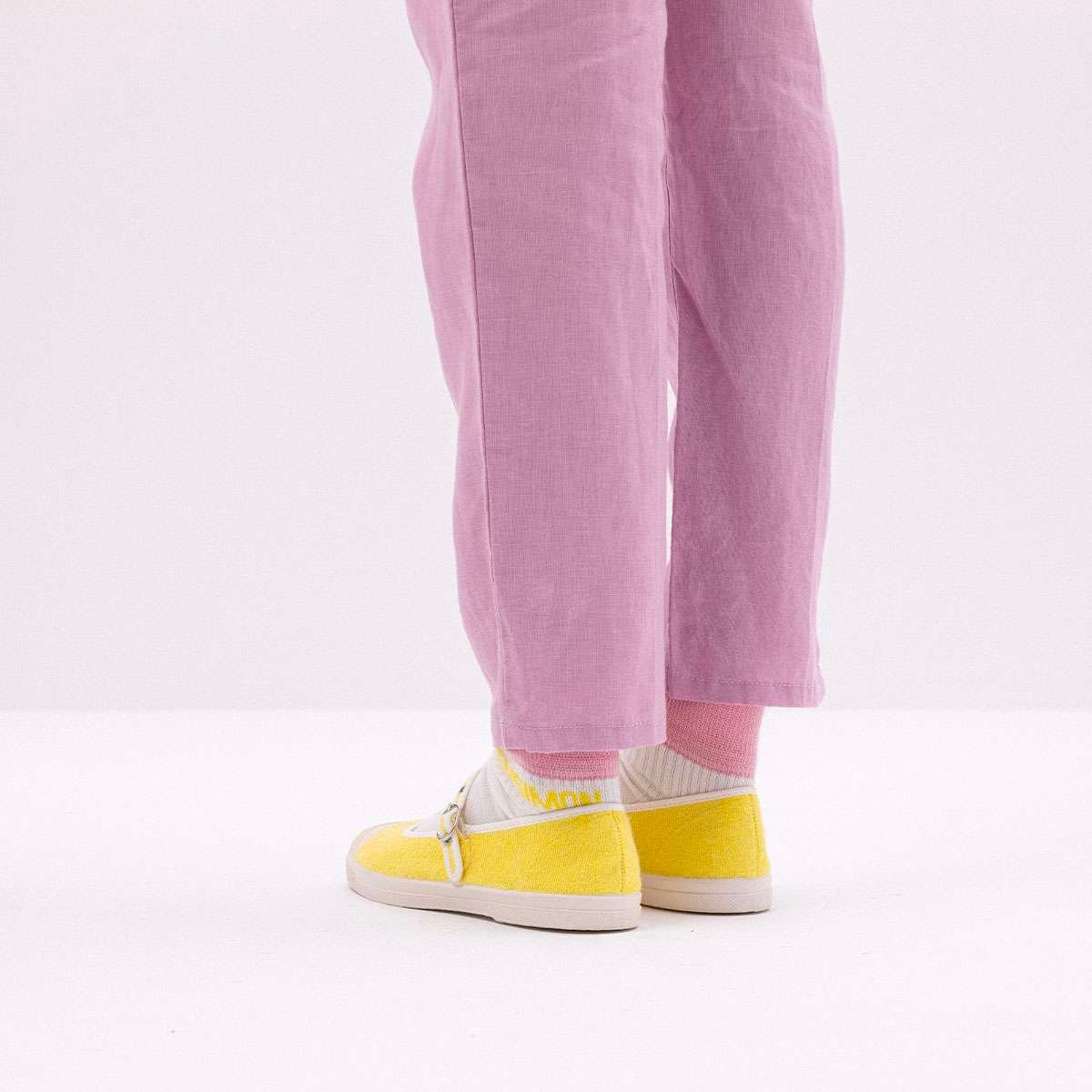 Tennis babies éponge en coton jaune, BENSIMON