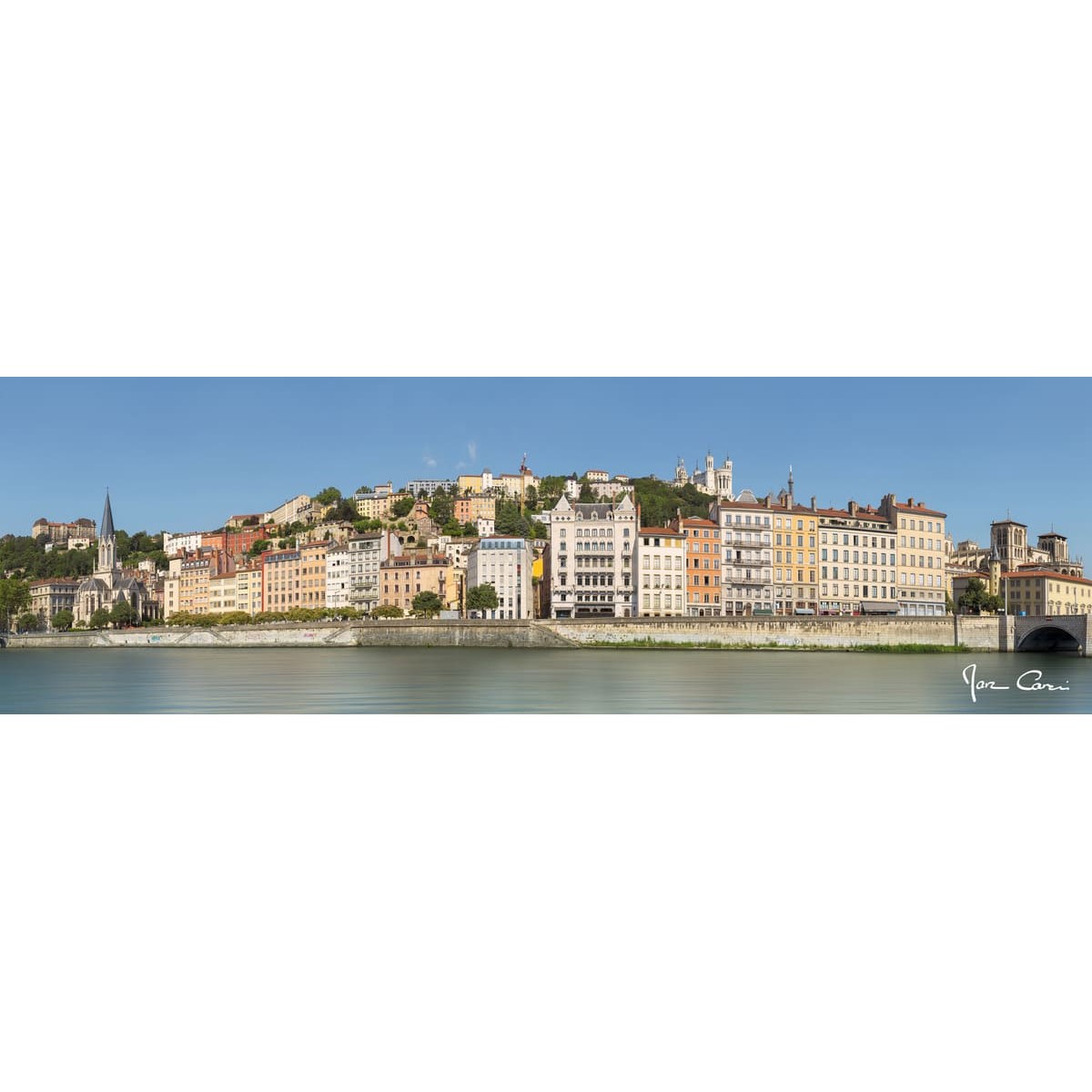 Tableau Mural Skyline Lyon CONTEMPORAIN URBAIN tableaux sur toile-bleu, CEANOTHE
