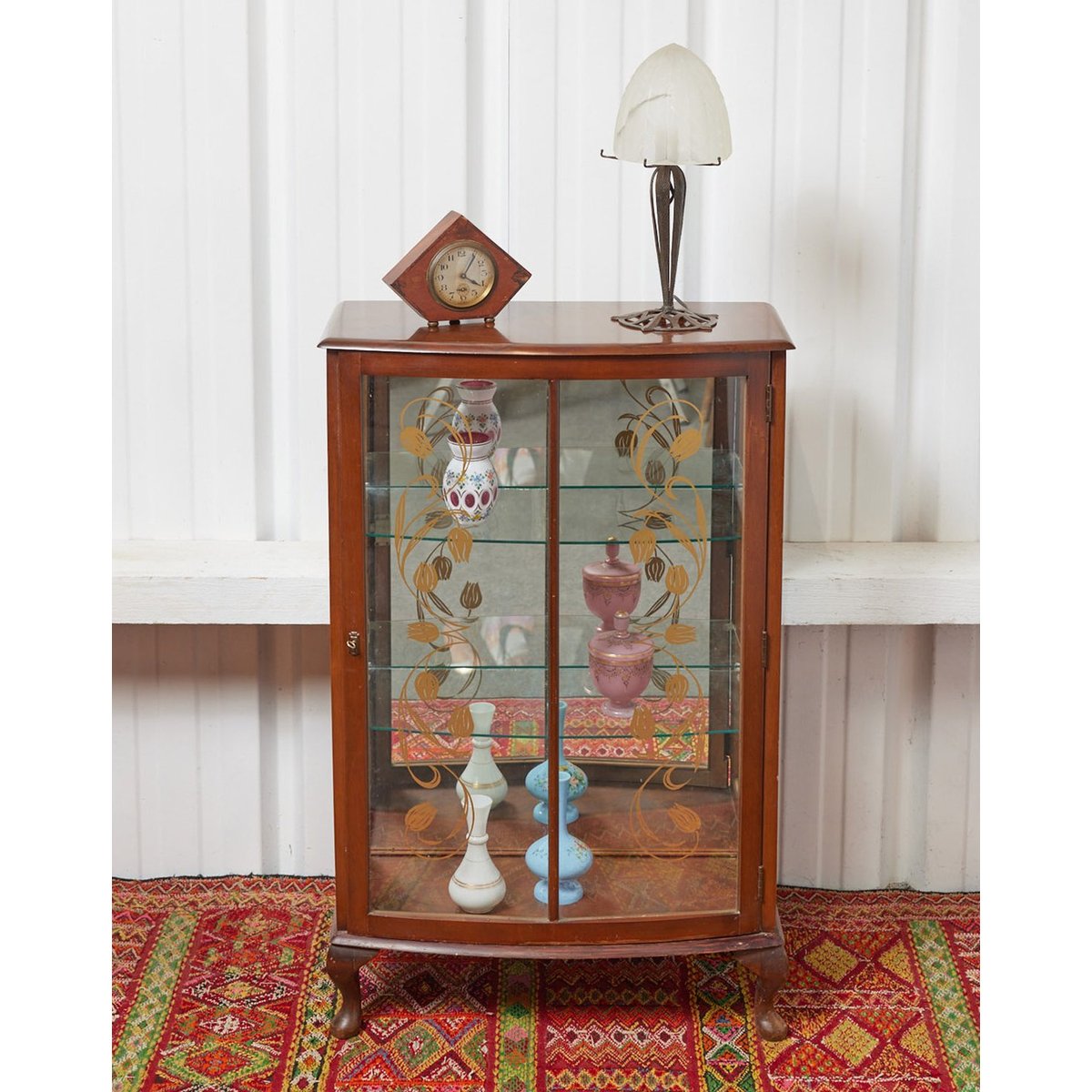 Vitrine florale en bois Victoria N°1297 - Bon état bois foncé, DEBONGOUT