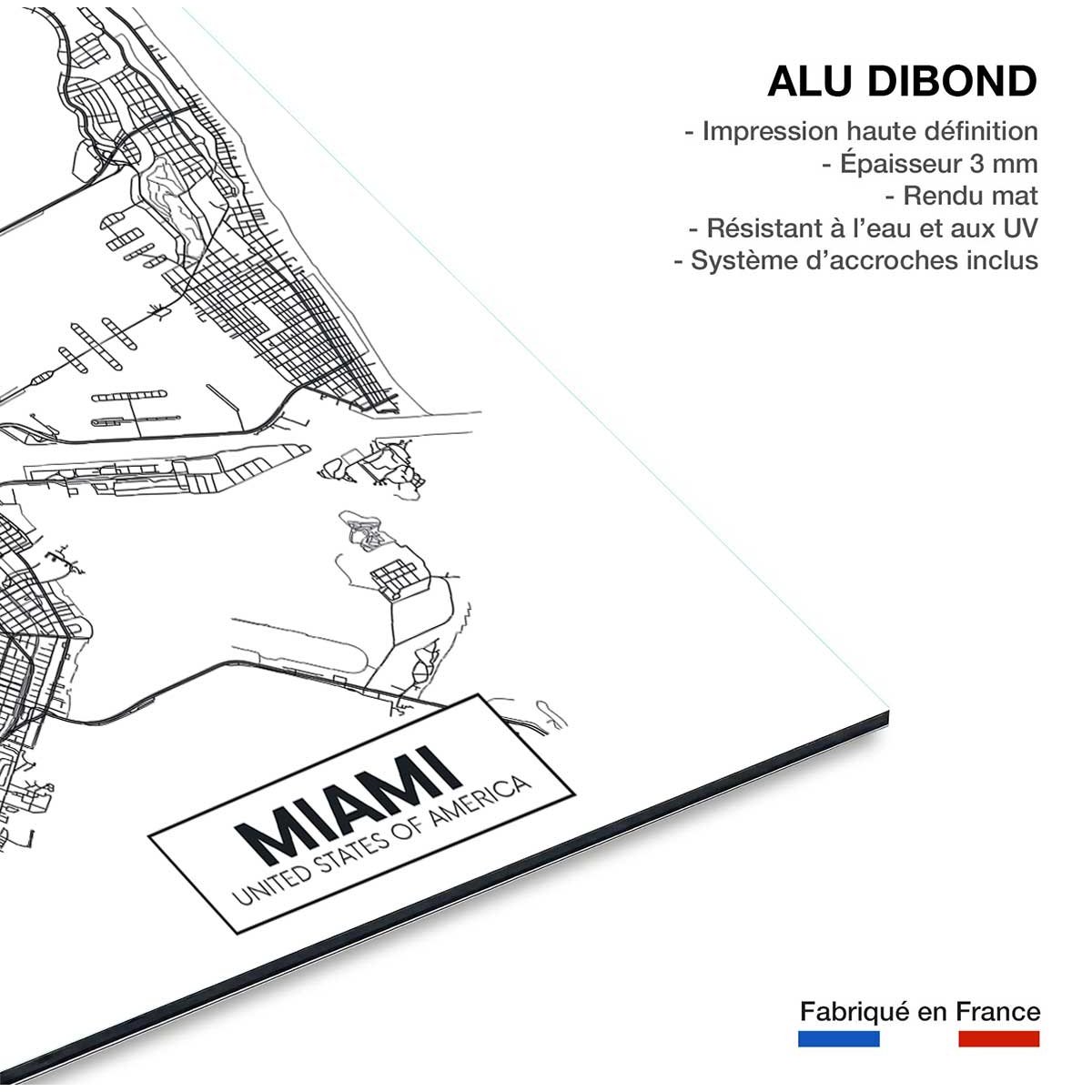 Tableau miami usa tableau alu dibond, HEXOA