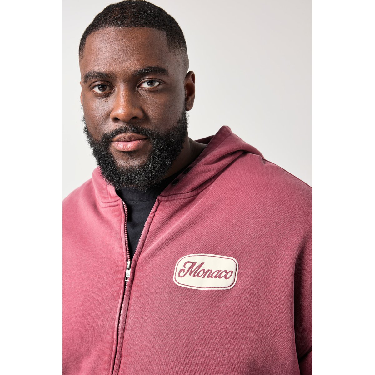 Veste à capuche en molleton prune, STHUGE
