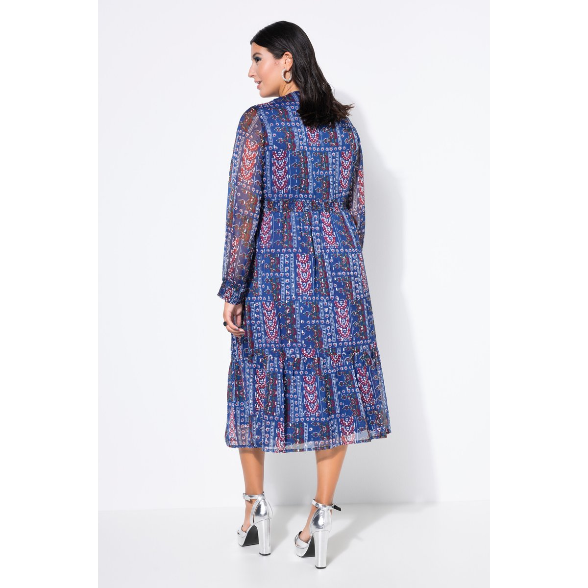 Robe midi en mousseline marine, STUDIO UNTOLD