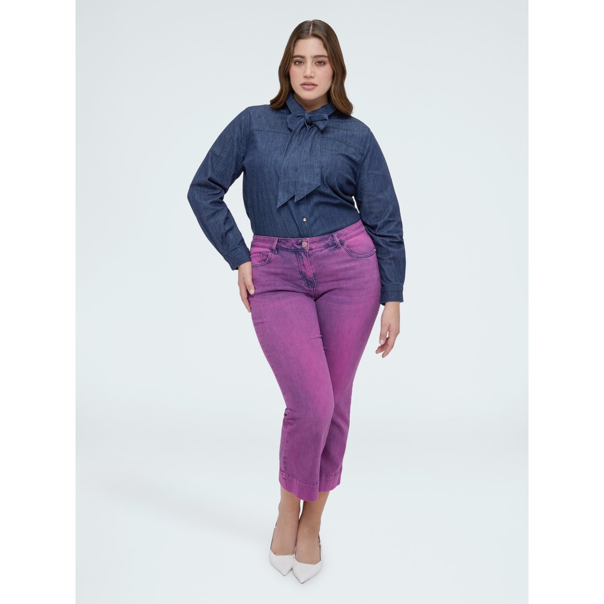 Jean Kick Flare lavage violet délavé violet, FIORELLA RUBINO