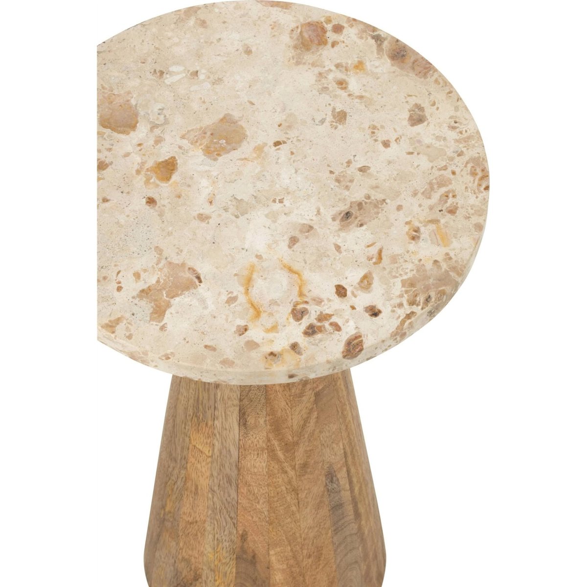 Table d'appoint ronde en bois (lot de 2) beige et marron, RECOLLECTION