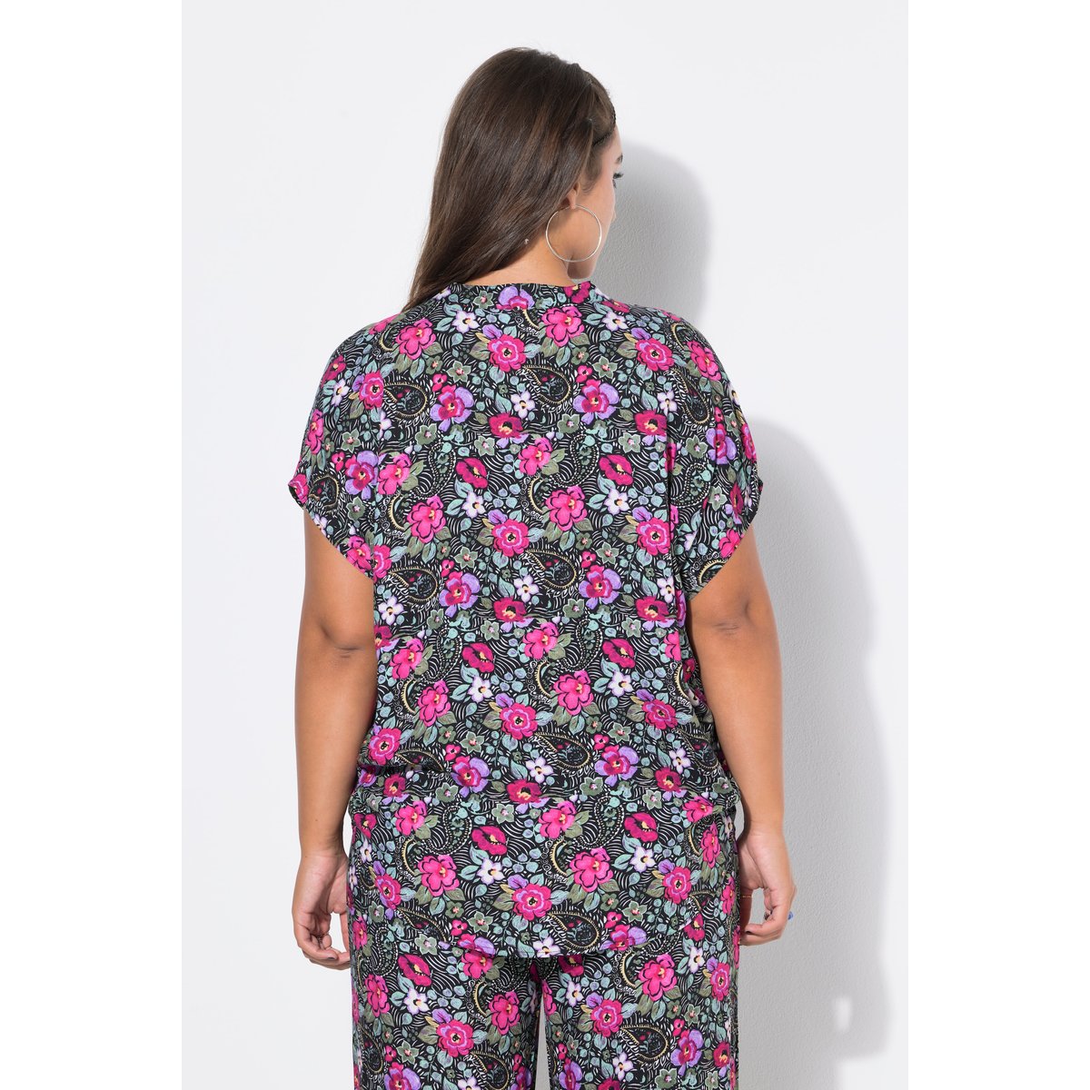 Blouse oversize à imprimé floral noir, STUDIO UNTOLD