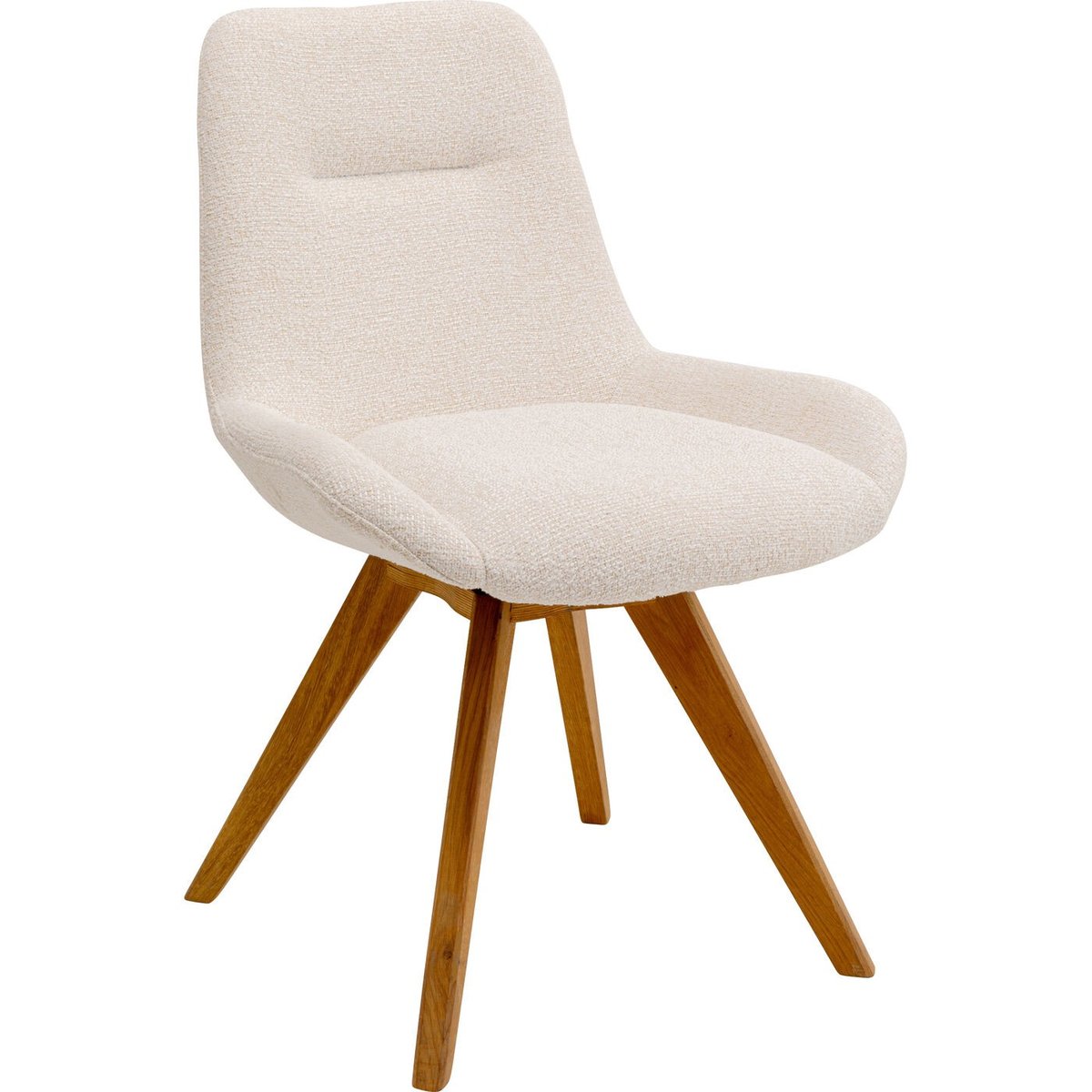 Chaise pivotante en polyester tressé et chêne, BROADWAY couleur unique, KARE DESIGN