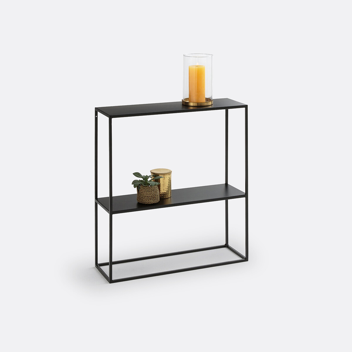 Console métal acier double plateau, Miva noir, LA REDOUTE INTERIEURS