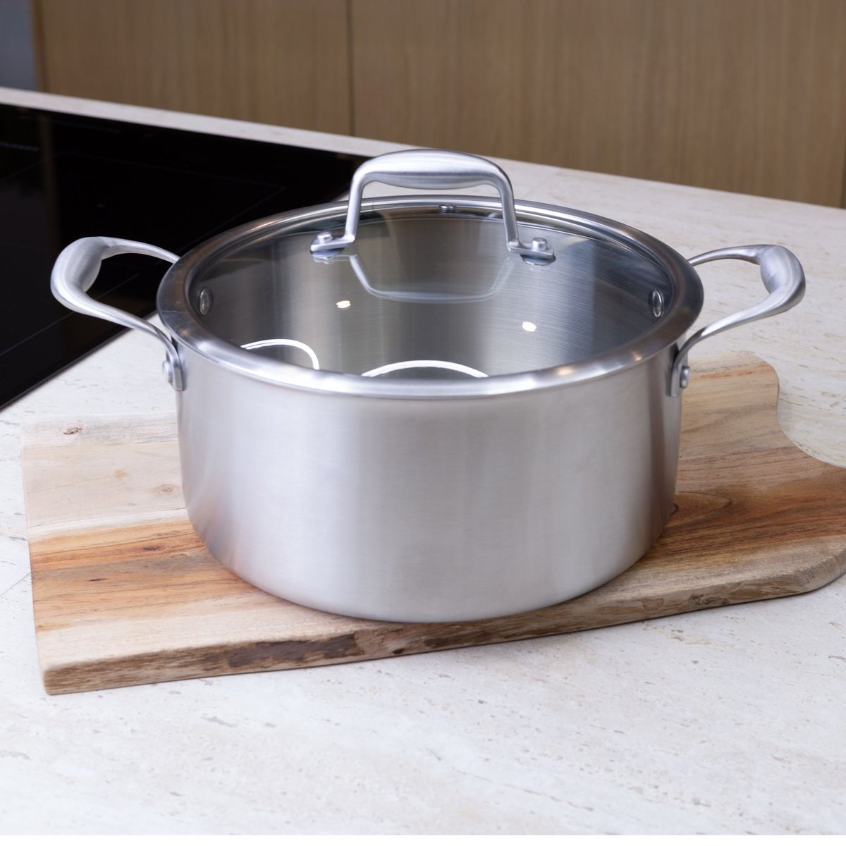 Batterie de cuisine 6 pièces en acier inoxydable, TRINOX inox, MENASTYL