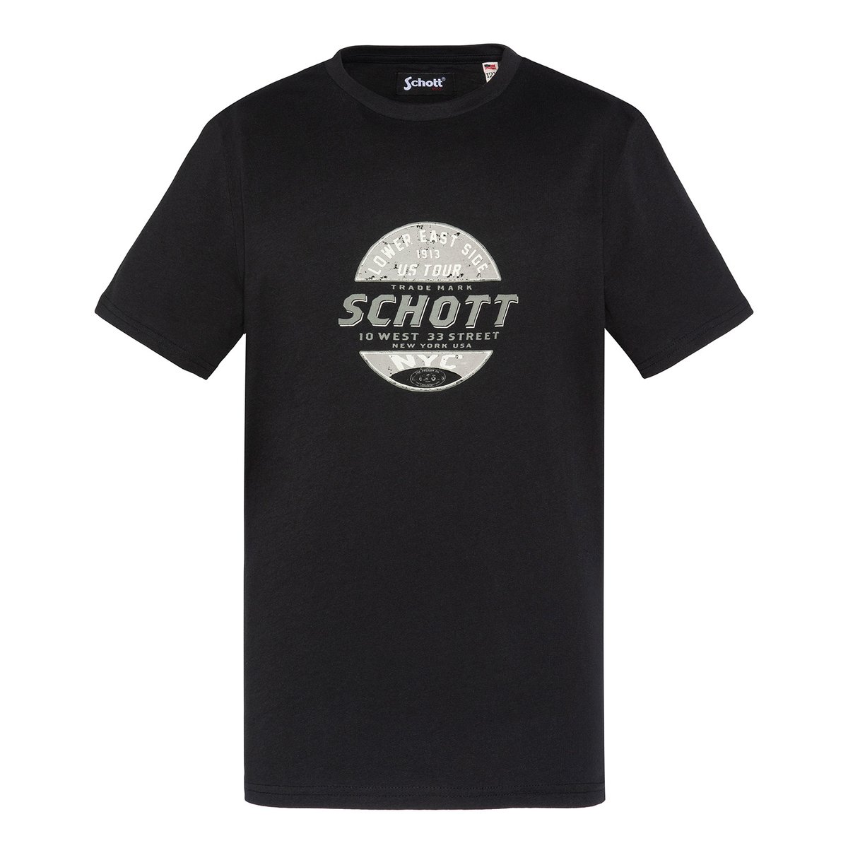 T-shirt imprimé enfant noir, SCHOTT
