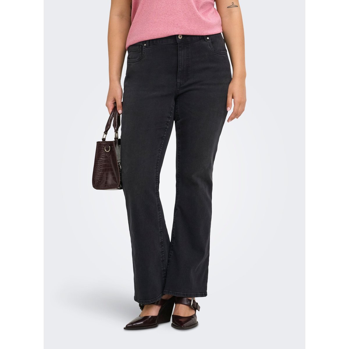 Jean Flared washed black, ONLY CARMAKOMA