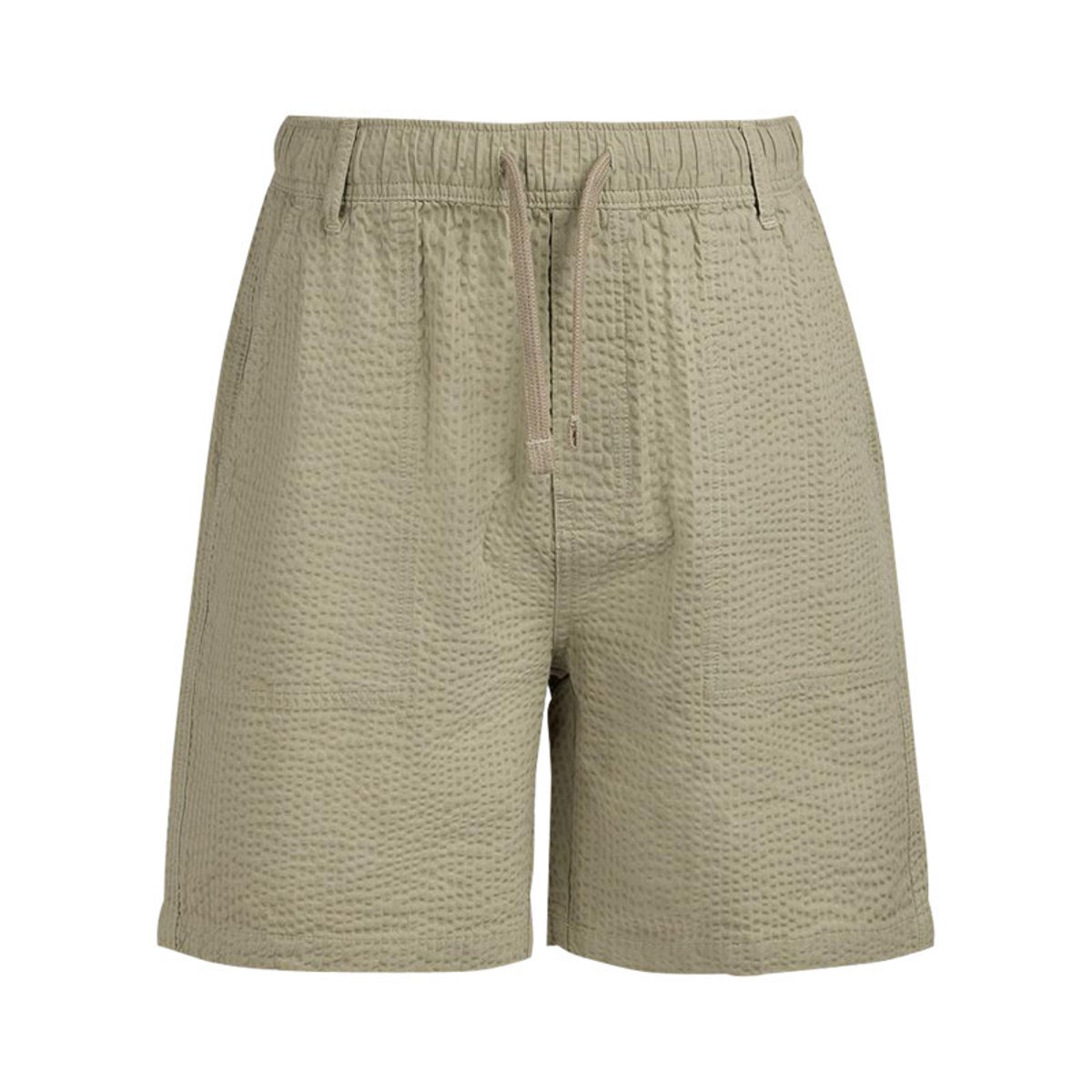 Short en coton kaki à coupe droite pourvu d'une taille élastiquée vert, TEDDY SMITH