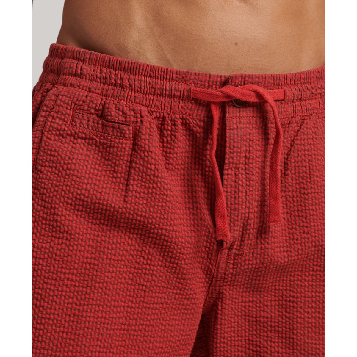 Short rayé en coton micro carreaux, SUPERDRY