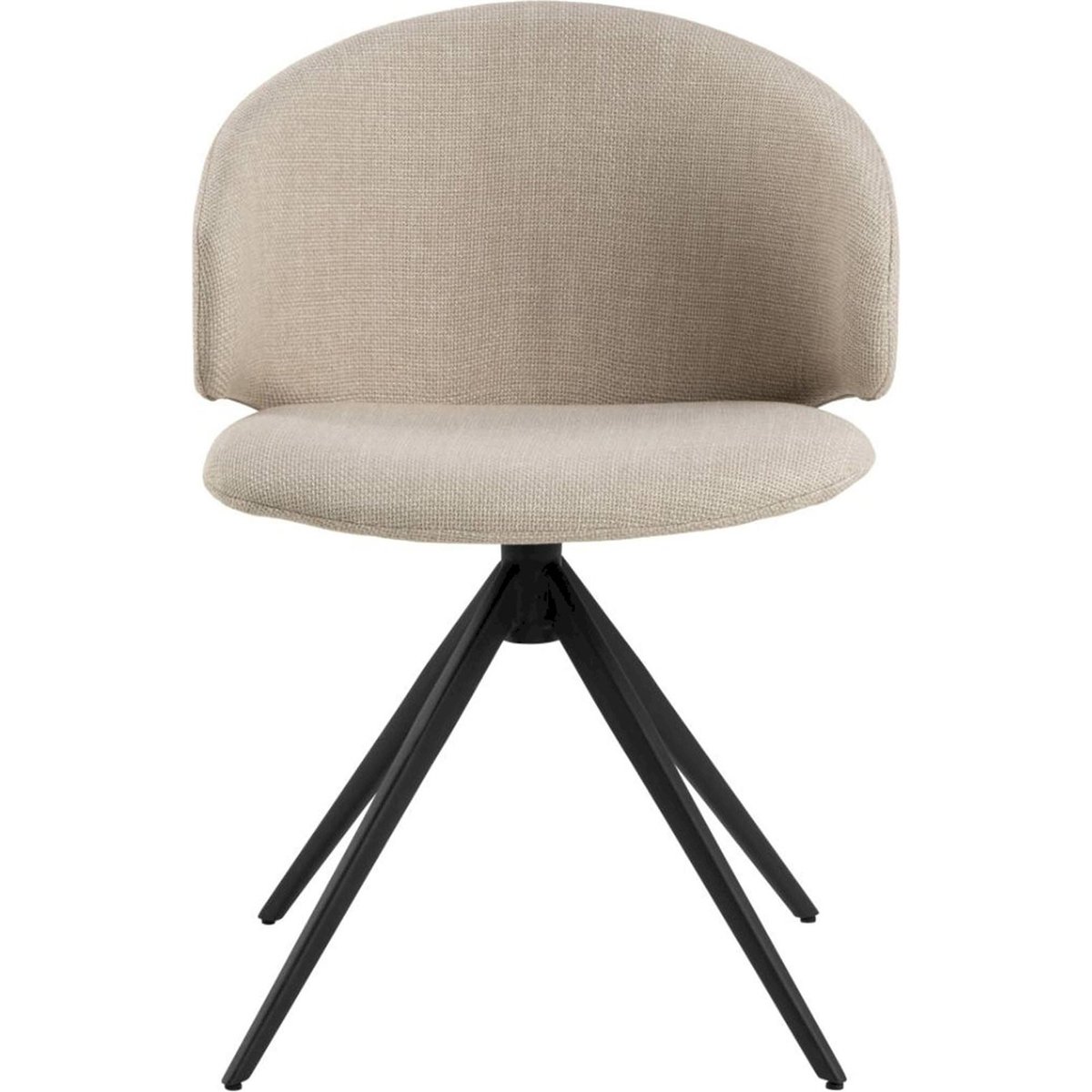 Chaise pivotante AGATELO tapissée, Métal beige chiné et noir, RECOLLECTION