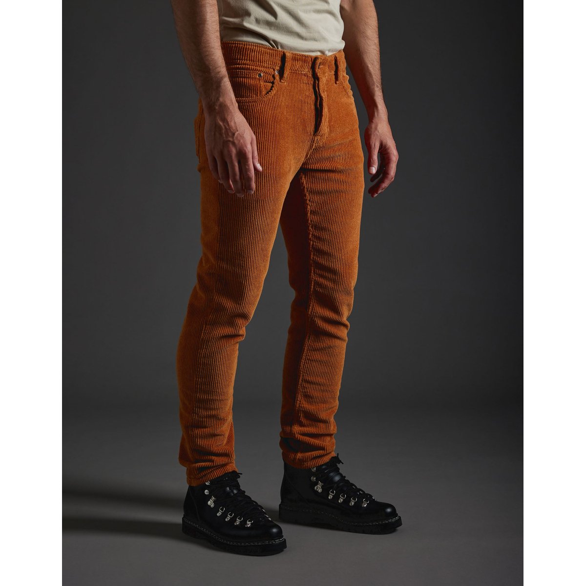 PANTALON REGULAR VELOURS POLUX orange, PULLIN