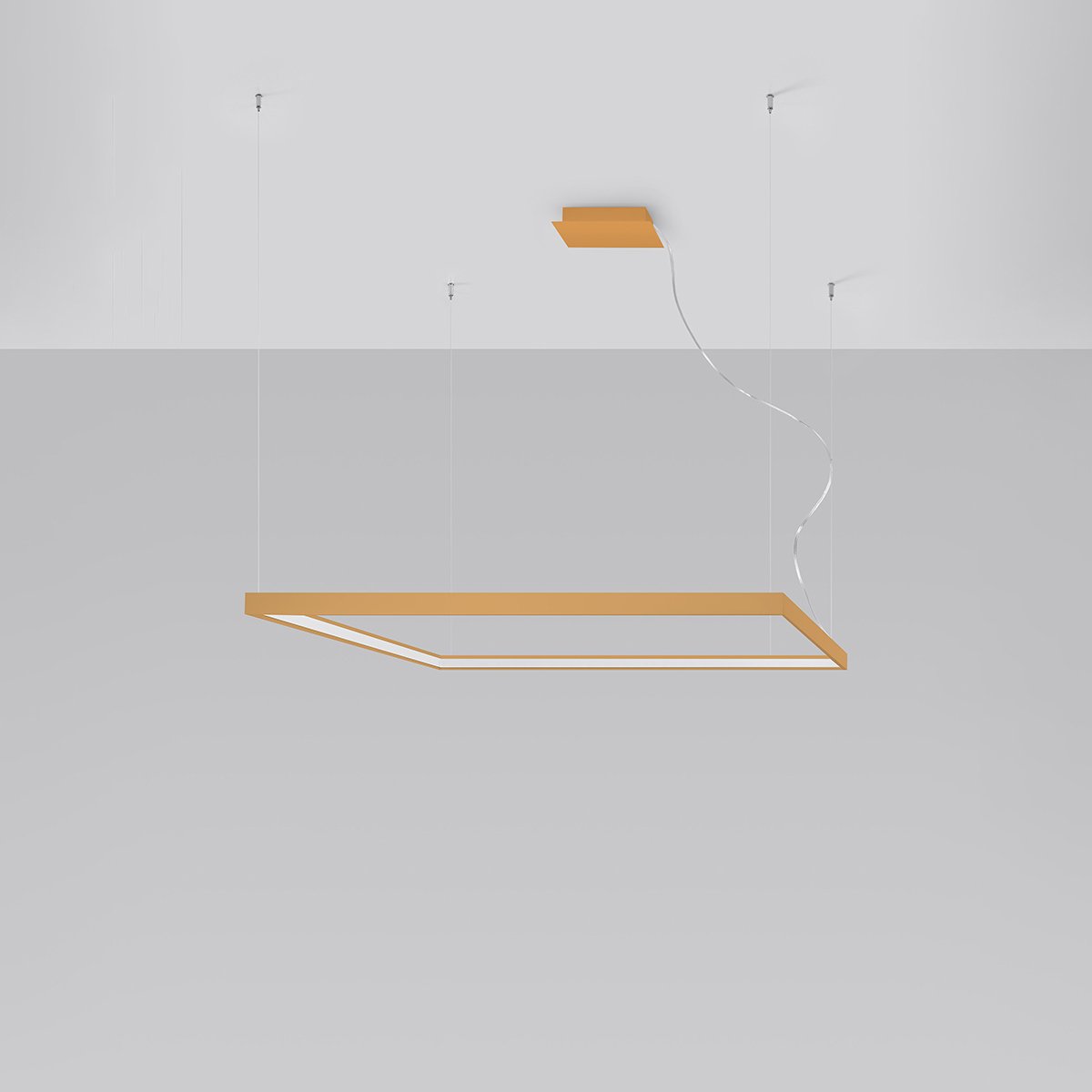 Lustre Aluminium Doré LED 1 Nelya doré, EDEN
