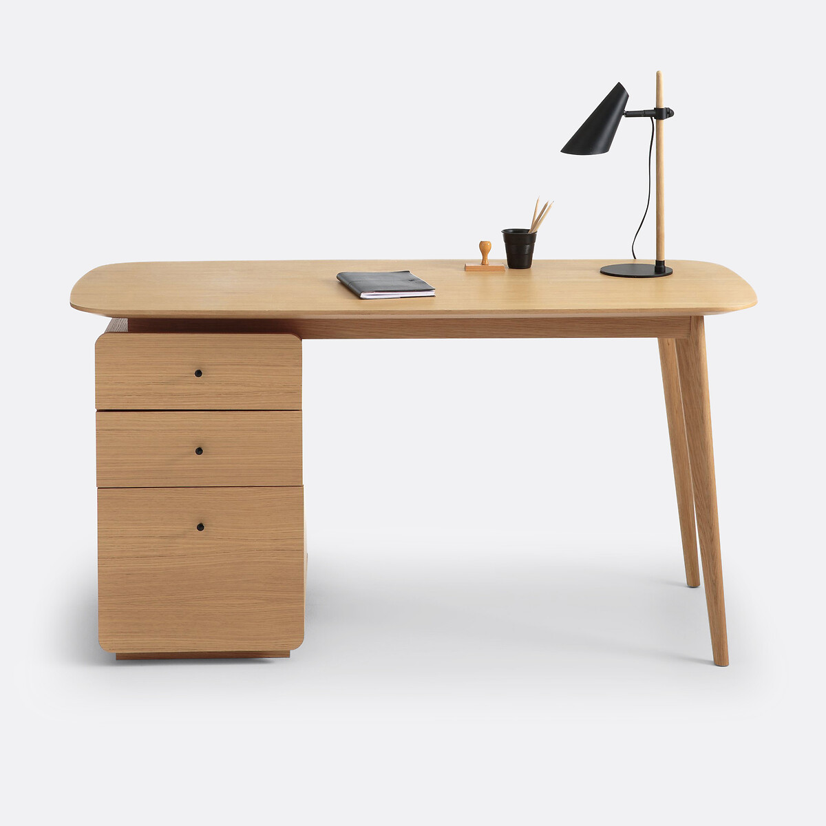 Bureau 3 tiroirs BIFACE chêne, LA REDOUTE INTERIEURS