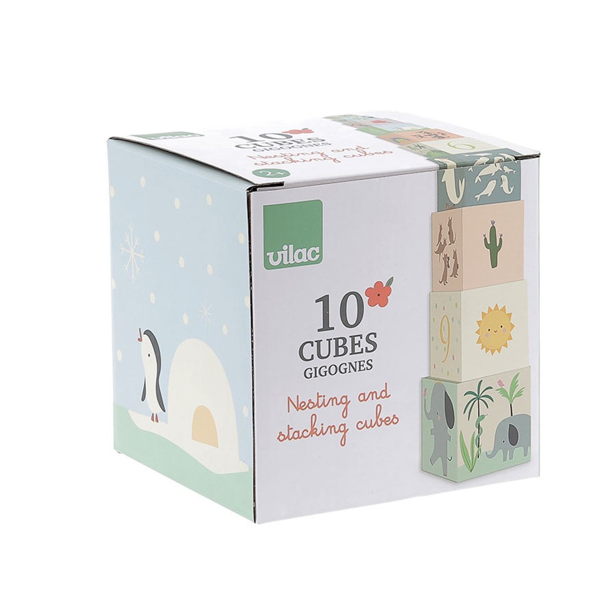 Cubes gigognes Animaux du monde beige, VILAC