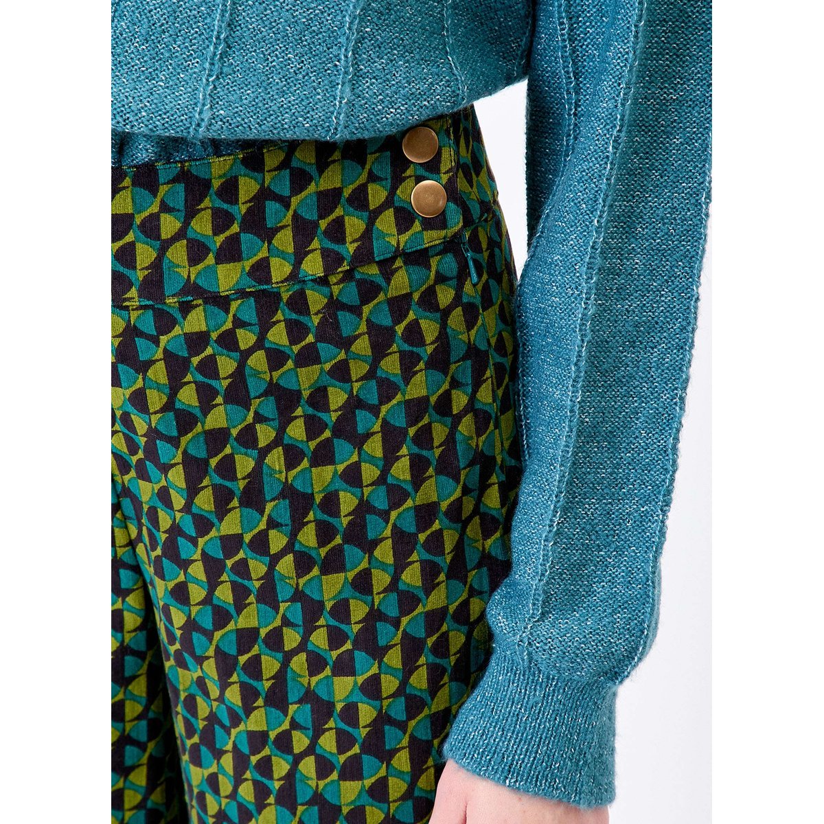 Pantalon large velours côtelé OSCAR vert forêt, PRINCESSE NOMADE