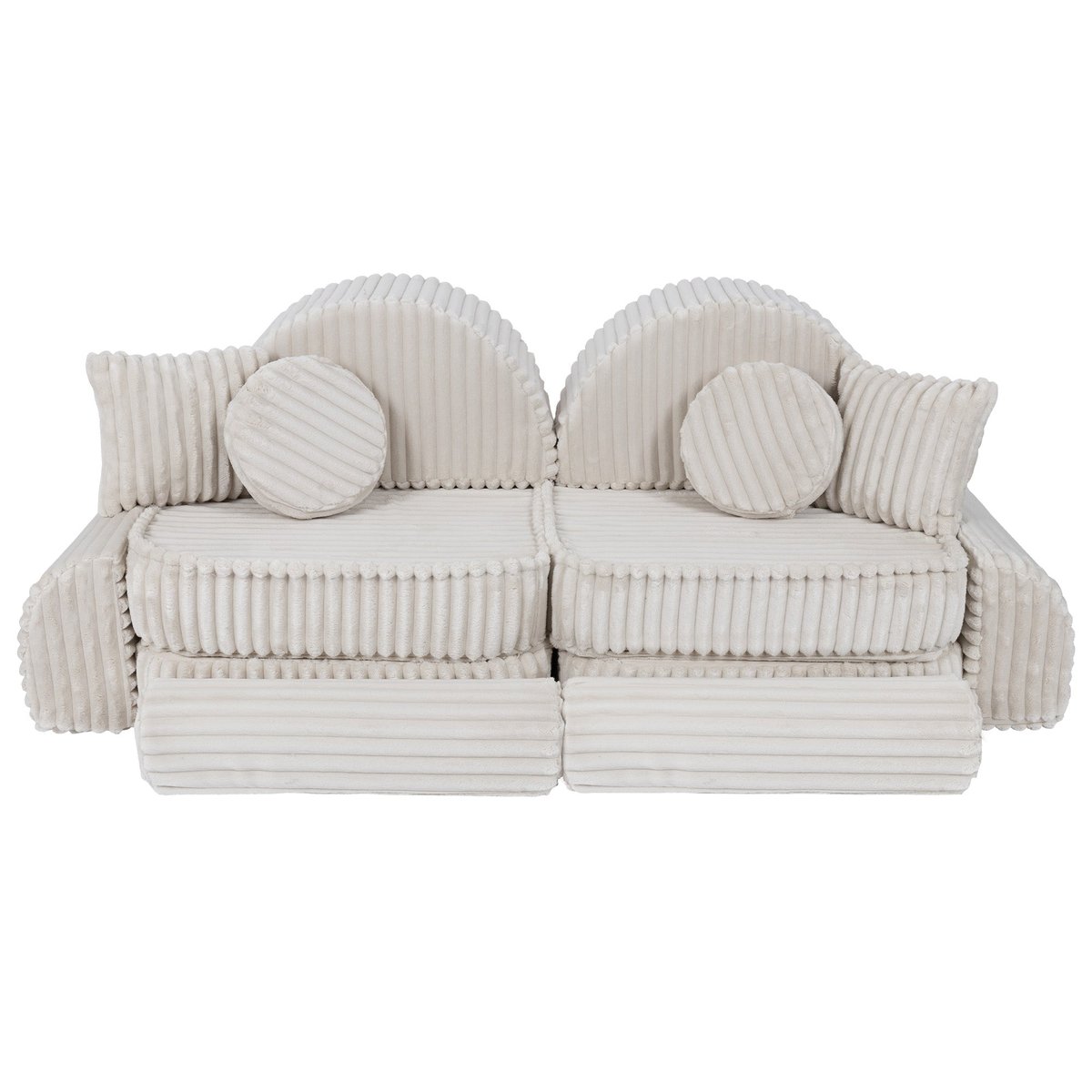 Canapé salon enfant cocoon 120 cm 12 pcs CHURROS blanc, MEOW BABY