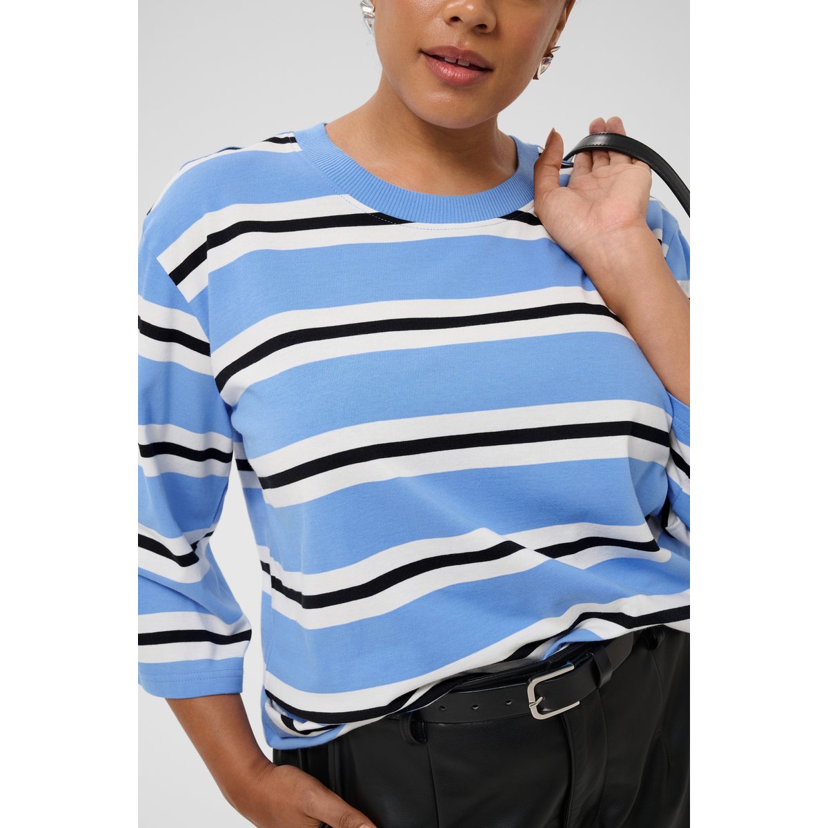 T-shirt à manches longues bleu provance/chalk/black deep, KAFFE CURVE