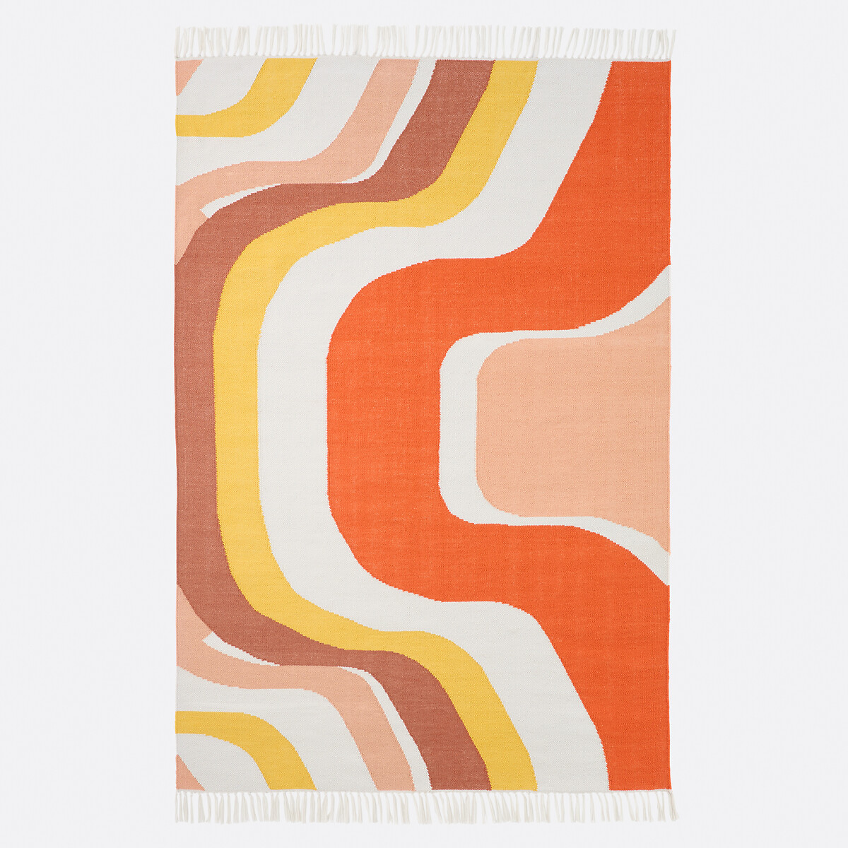 Tapis intérieur et extérieur, en polyester recyclé orange, MAPOÉSIE X LA REDOUTE INTÉRIEURS