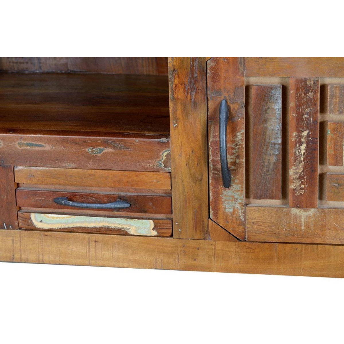 Meuble tv 2 tiroirs - CALYPSO marron, DECORATION D’AUTREFOIS