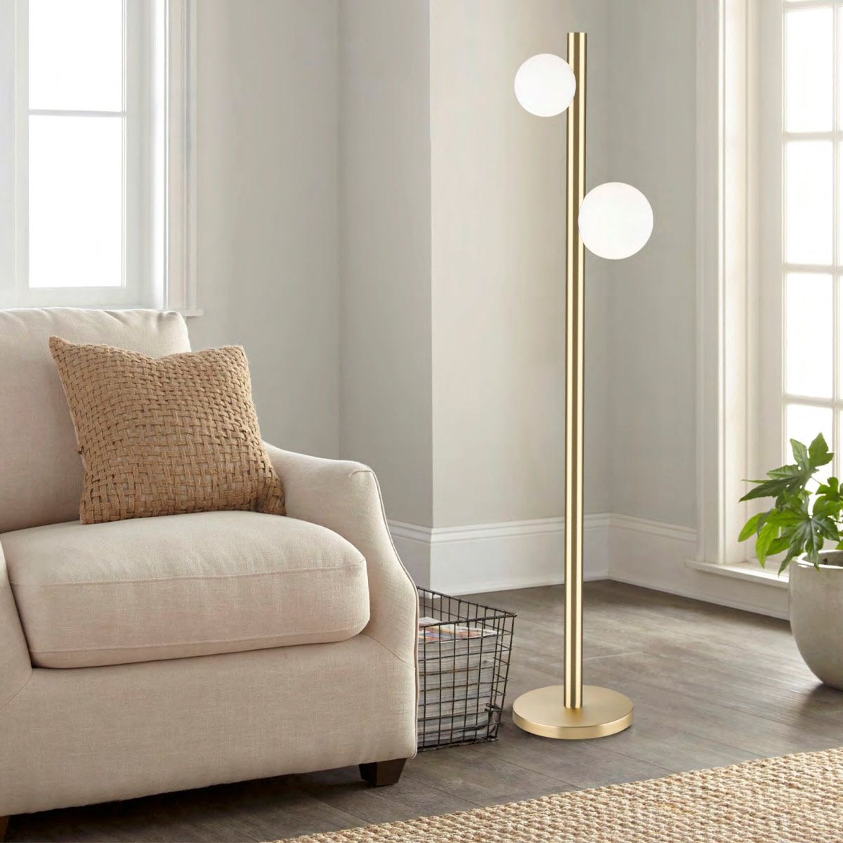 Lampadaire ANTARES 2 laiton, ALTASSINA