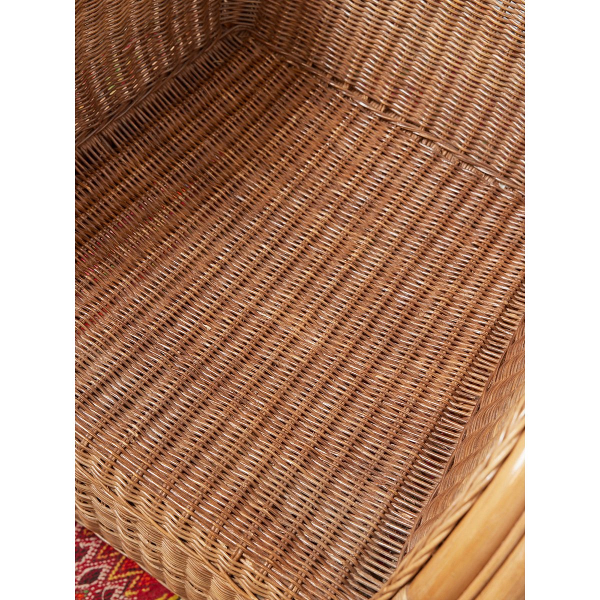 Grand fauteuil en osier Ernest N°1090 - Bon état bois clair, DEBONGOUT