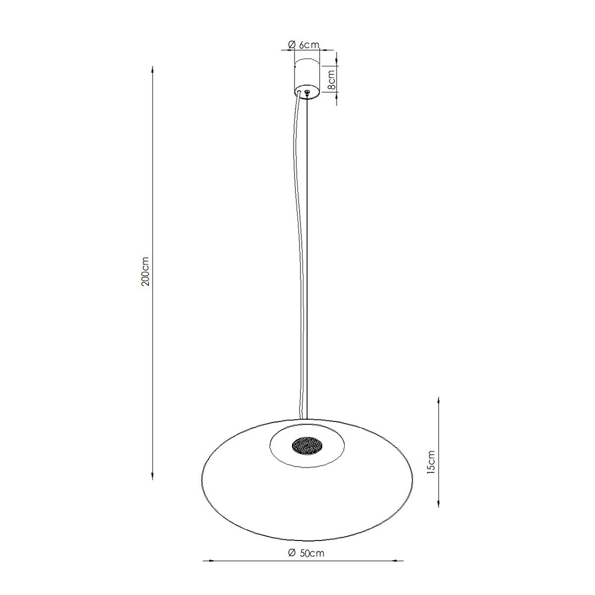 Suspension Acier Noir LED 1 Fint noir, EDEN