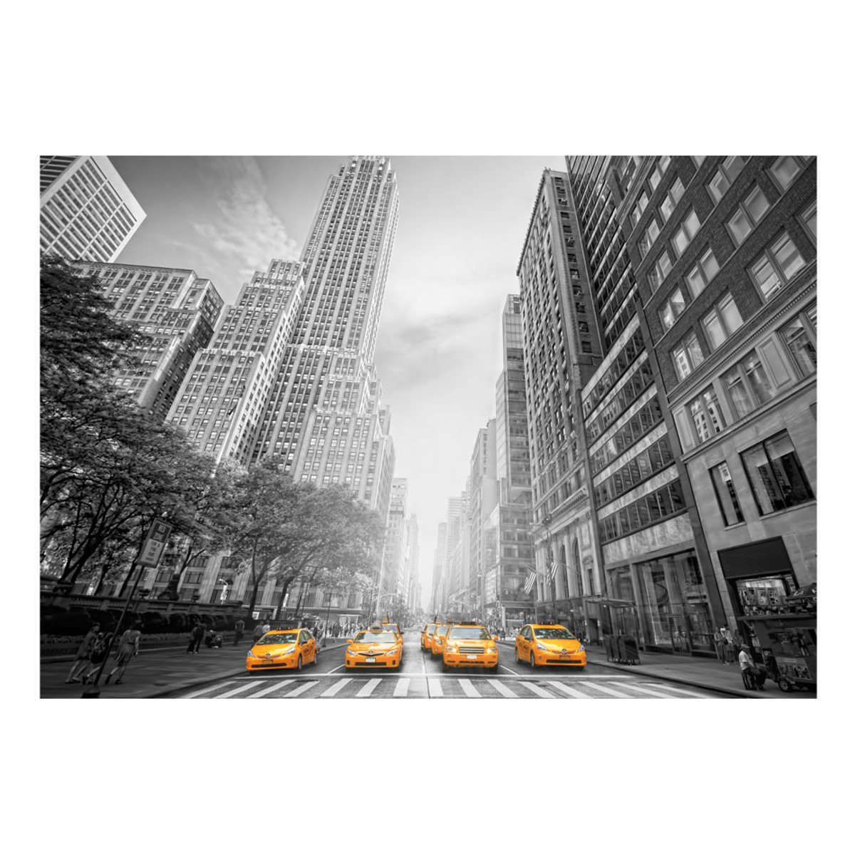 Papier peint intissé panoramique Ville et Architecture New York - yellow taxis noir, EDEN