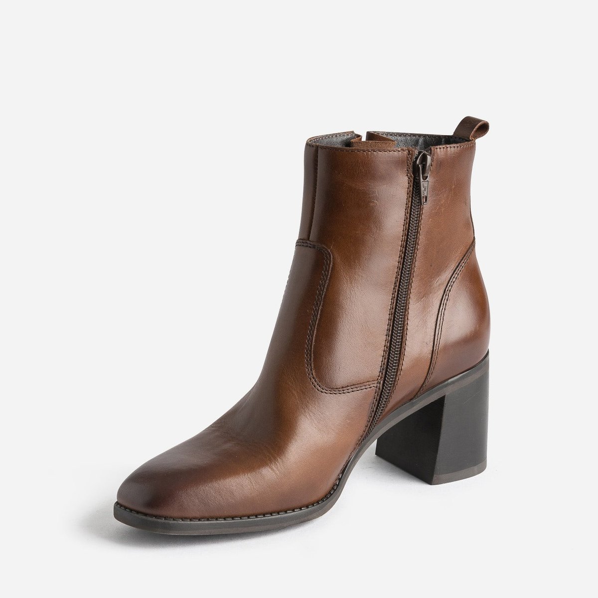 Boots À Talon en cuir SUZANNA cognac, ERAM