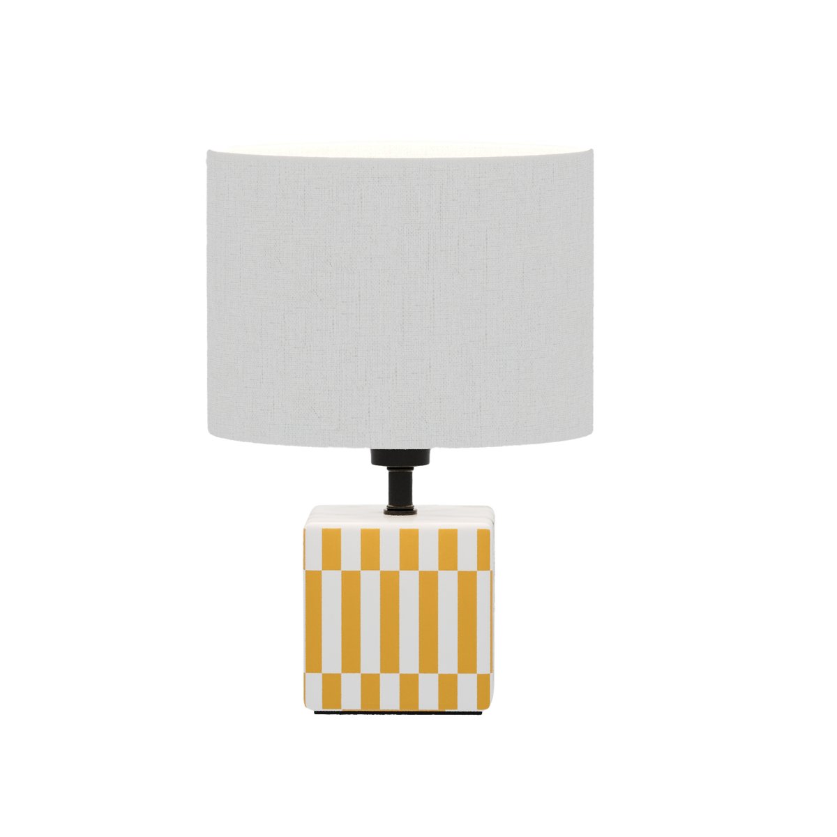 Petite Lampe à poser en Céramique & Abat-jour Lin-MANET PETIT jaune, POTIRON PARIS