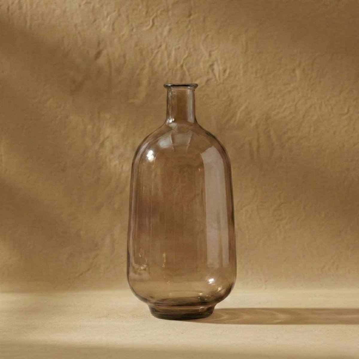 Vase dame jeanne en verre, H60cm marron, ORNAMI
