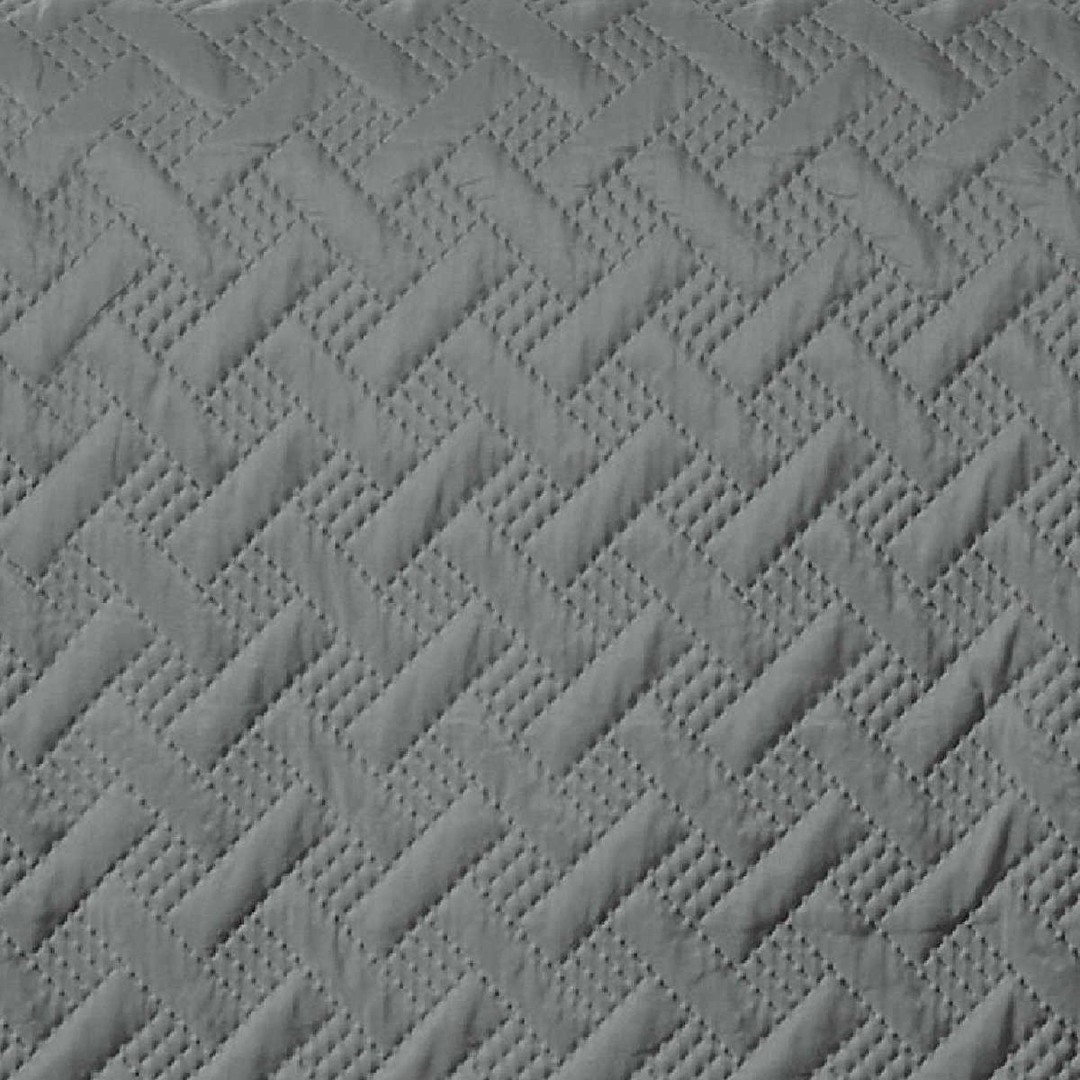 Couverture molletonné surpiquage graphique gris foncé, LINDER