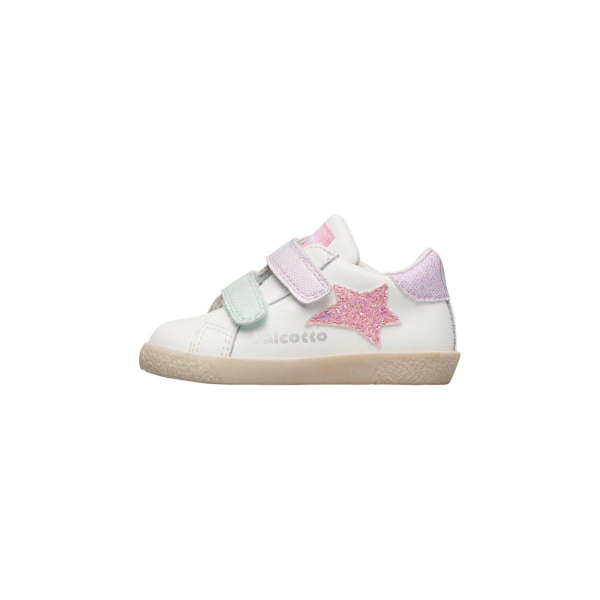 Sneakers en cuir et tissu ALNOITE 2 VL. blanc-rose-, FALCOTTO