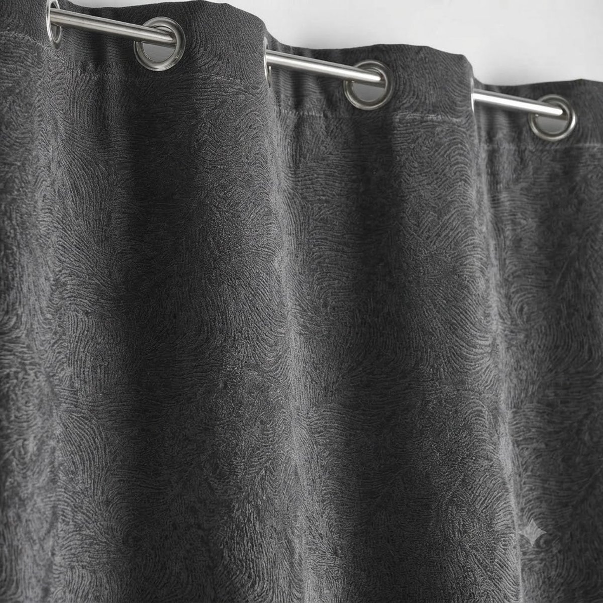 1 Rideau en polyester 140 x 240 cm anthracite Dreamtime gris, EDEN