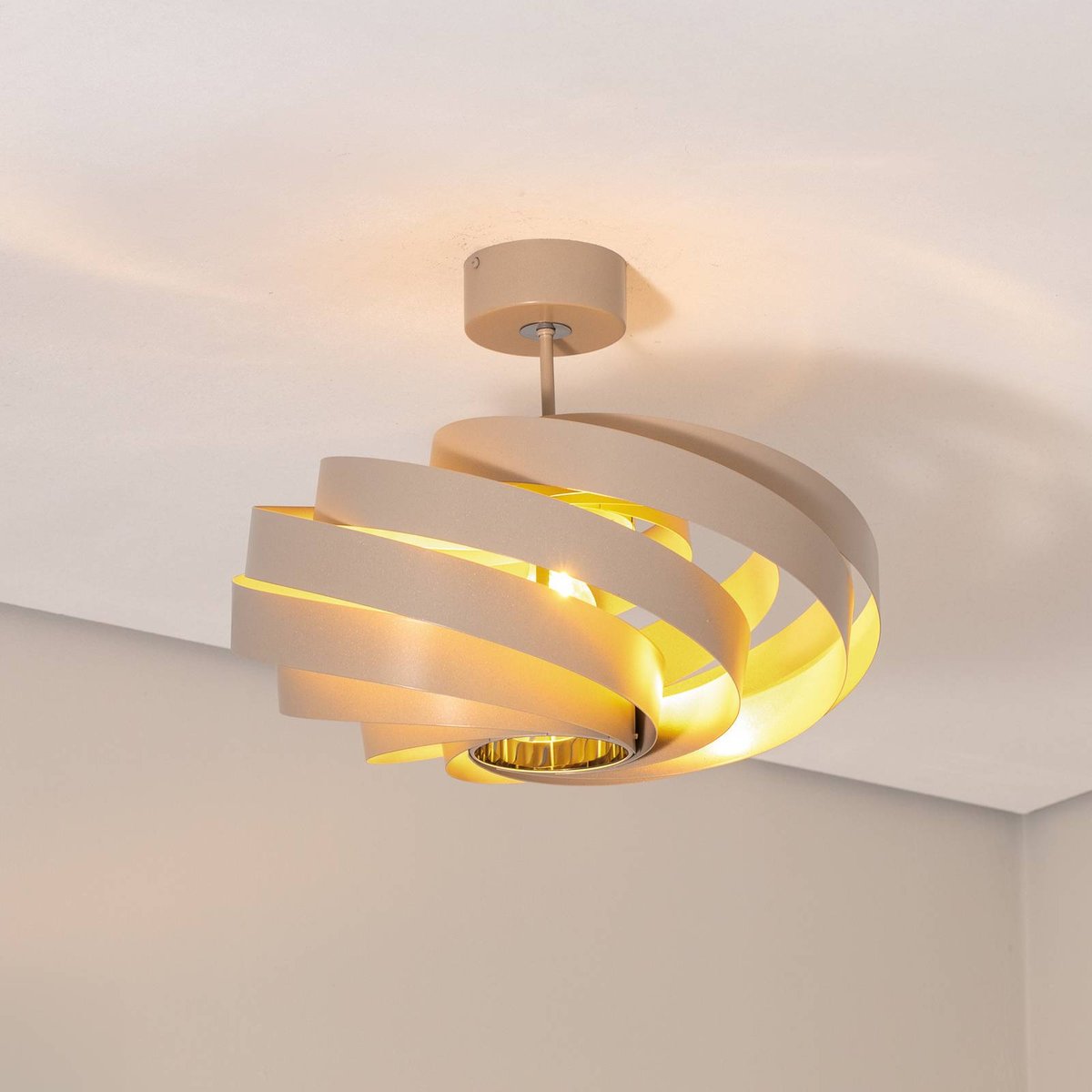 Plafonnier en métal moderne, Vento beige, EULUNA