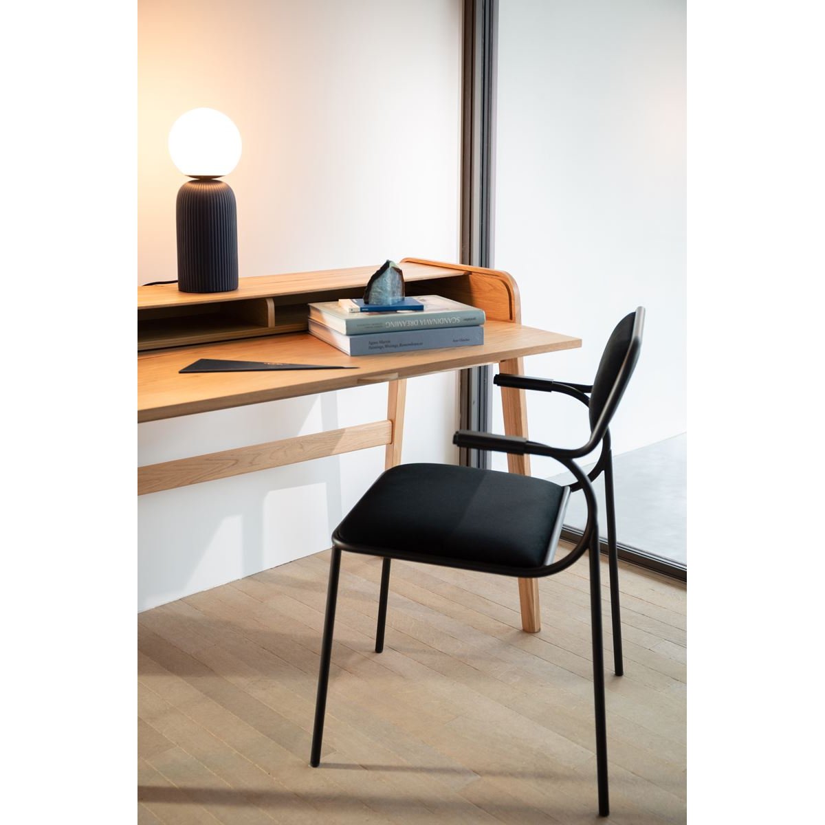Chaise design en métal (lot de 2), ALBA noir, ZUIVER
