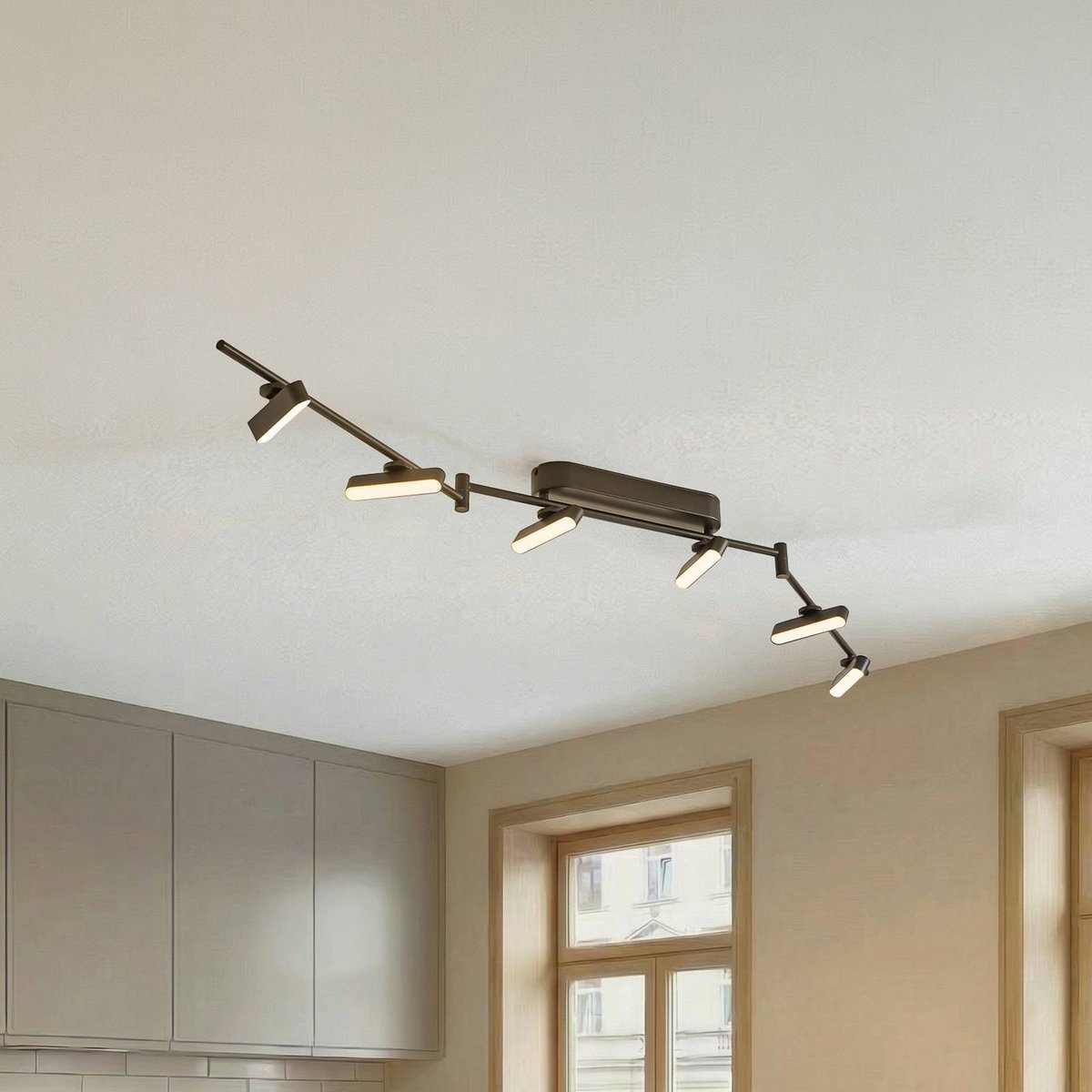Plafonnier en métal moderneLED, Eldrin noir, LINDBY