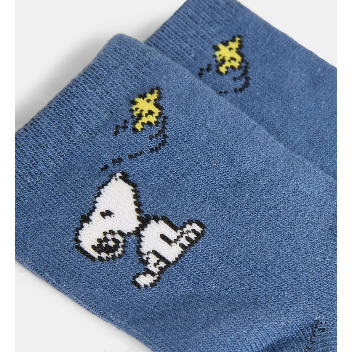 Paire de chaussettes taupied snoopy coton mélangé bleu, CADET ROUSSELLE
