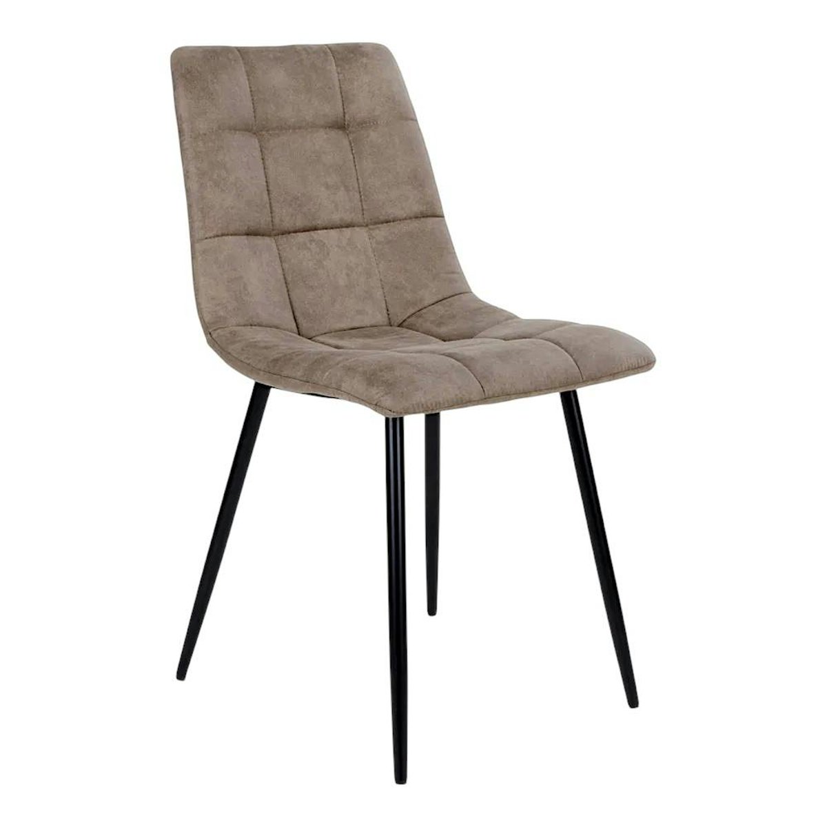 Ens. table ronde blanche + 4 chaises microfibre marron OTTA ambre, PIER IMPORT