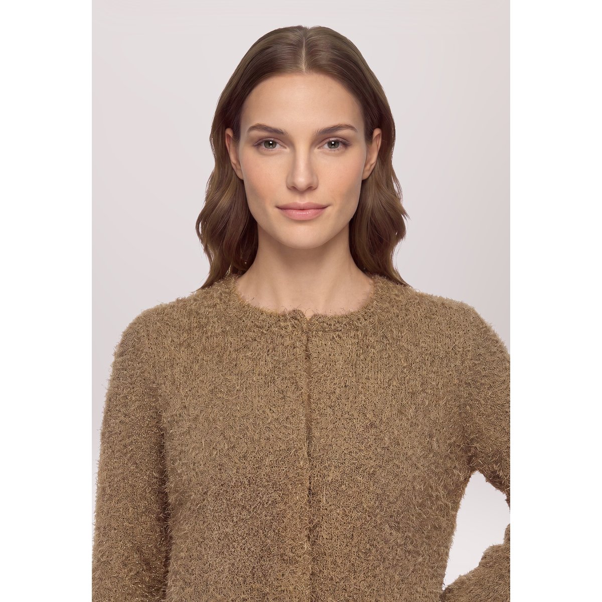 Cardigan en maille à manches longues light hazelnut, BETTY BARCLAY
