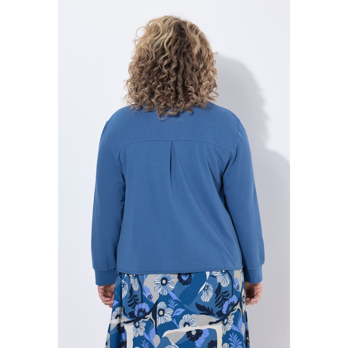 Veste en molleton de coton bio bleu jean, ULLA POPKEN