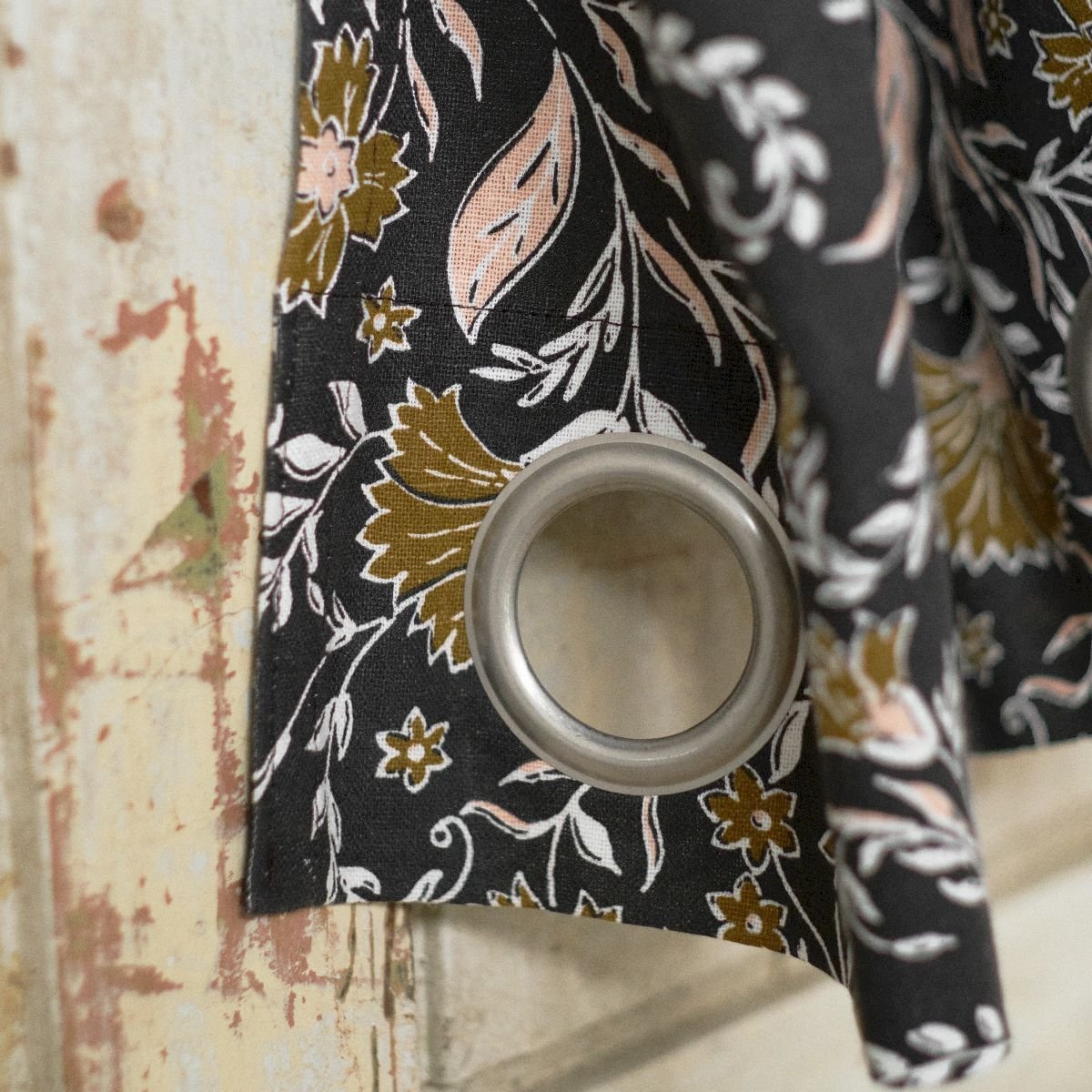 Rideau coton INDIES JAPUR gris anthracite, TODAY